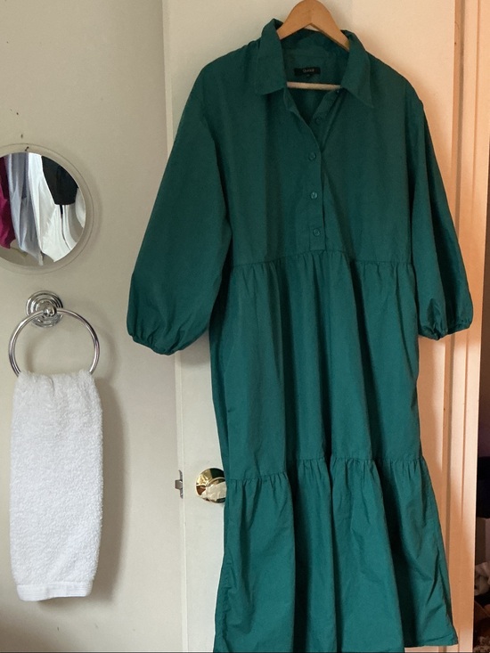 Quince Dresses & Skirts - QUINCE Oversized Teal Tiered Shirt Dress -